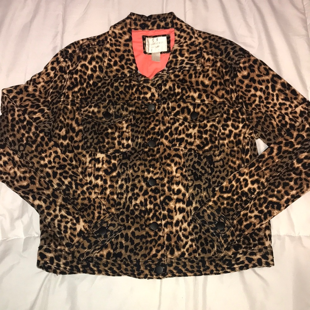 Forever 21 Leopard Print Trucker Jacket